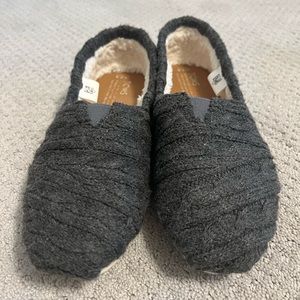 Tom’s Classic Forged Iron Grey Cable Knit with Sterling Shoes